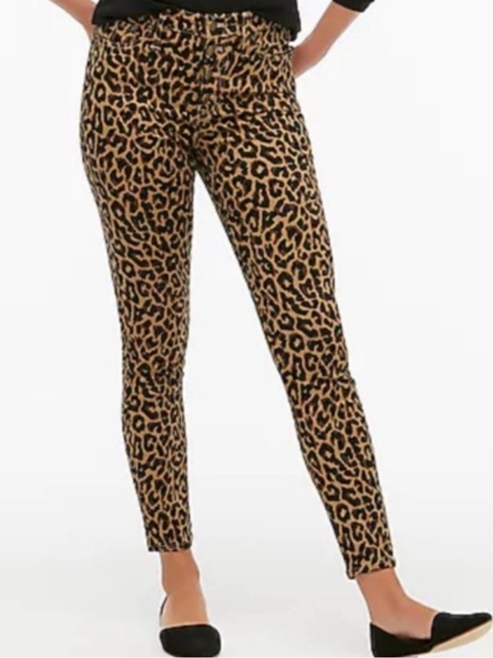 J. Crew 9" High Rise Skinny Jeans Leopard Print Animal